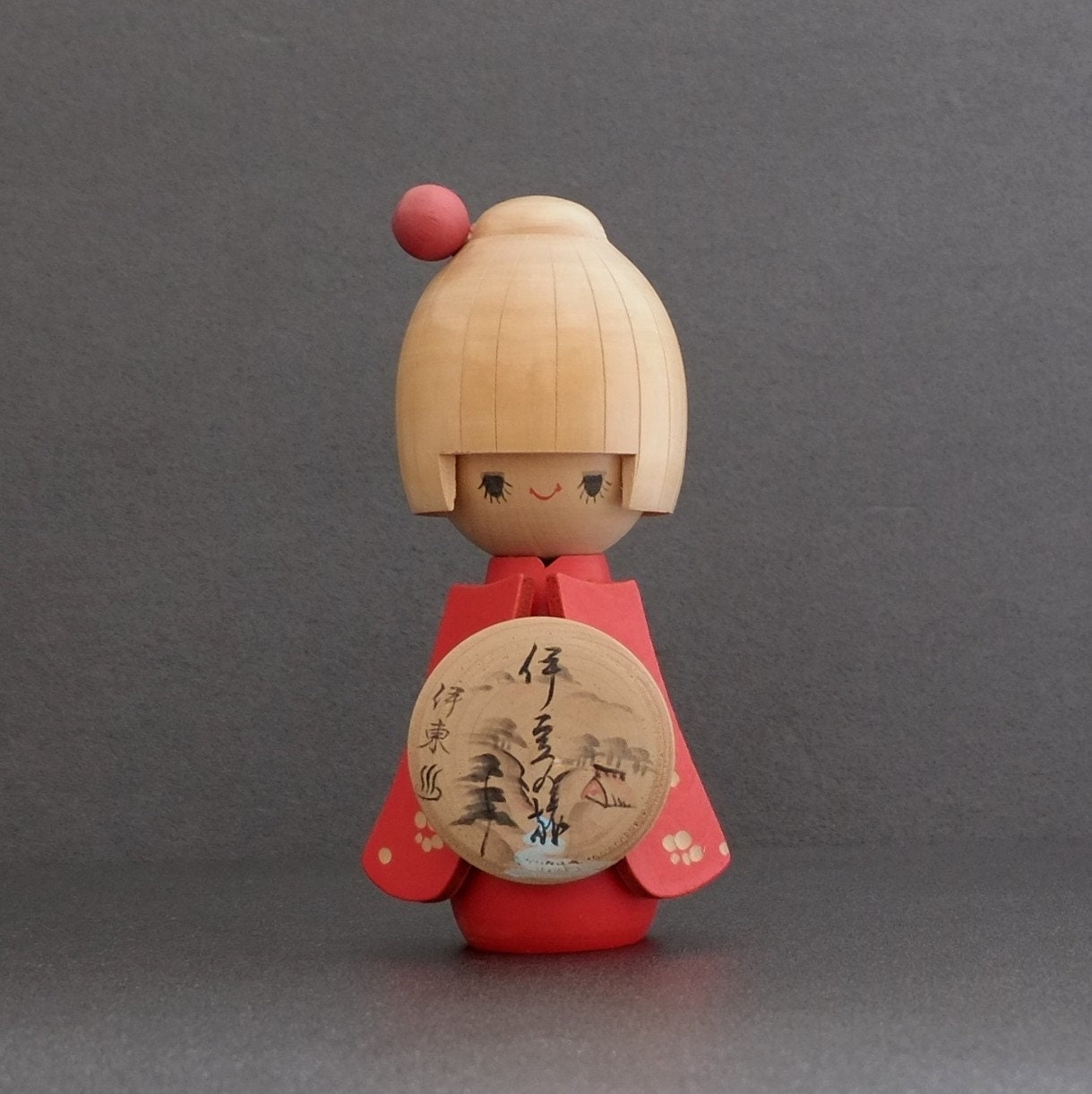 Vintage Kokeshi Wooden Dolls with Delicately Hand-painted and Carved  Designs, Asian Folk Art