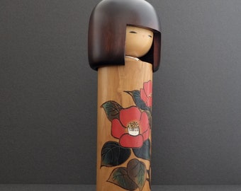 ヴィンテージこけし：岡本卯三郎「椿」 12.6インチ - Etsy 日本