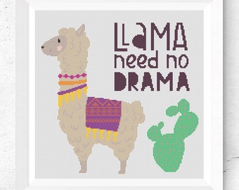 Llama cross stitch | Etsy