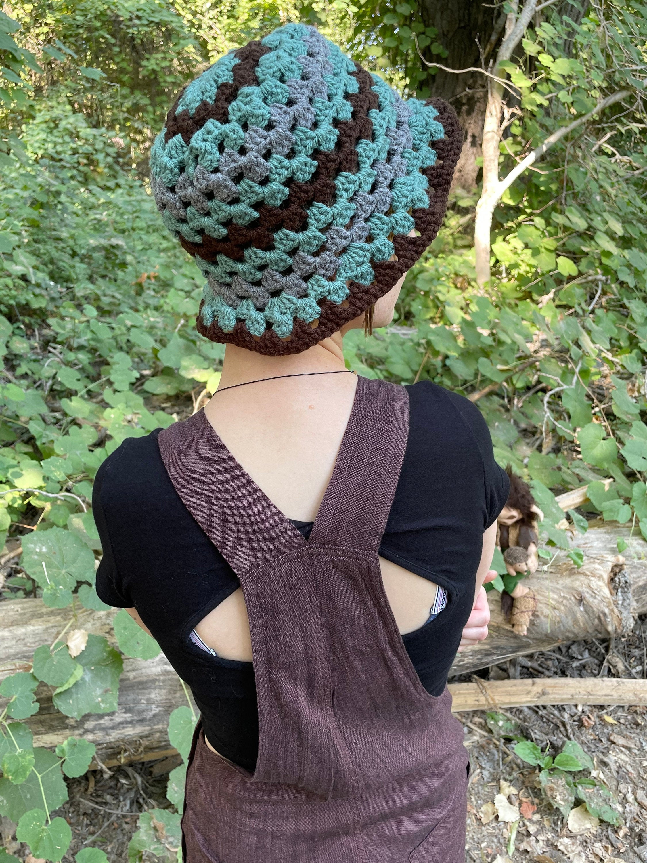 Blaue und braune Oma Eimermütze | Etsy