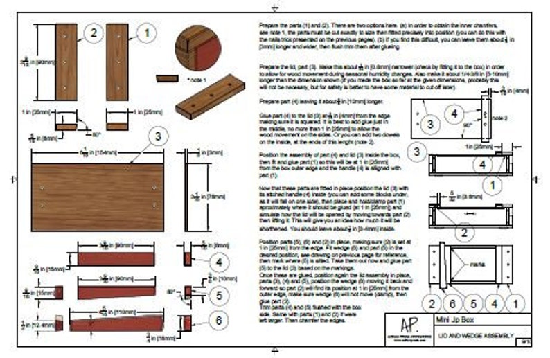 Mini Japanese Toolbox Plans Dimensions Details Notes Etsy UK