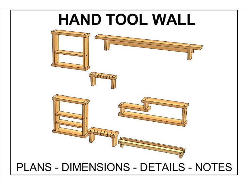 Hand Tools Planogram Hand Tool Wall - Plans - Dimensions - Details - Notes - Etsy