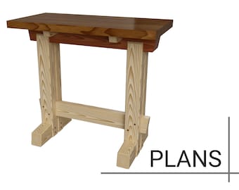 Workbench - Sawhorse - Table. Plans, Dimensions, Details, Notes