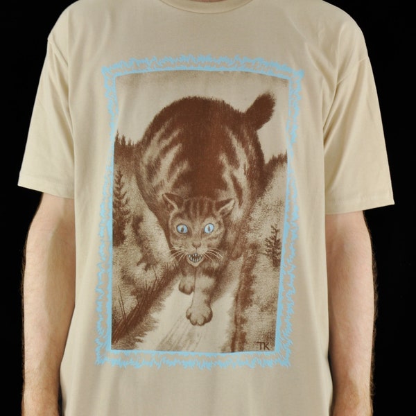 Kittelsen 'The Cat Who Could Eat So Much' Fur Frame Tee BEIGE