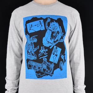Demons Battle Collage Long Sleeve Tee HEATHER GRAY