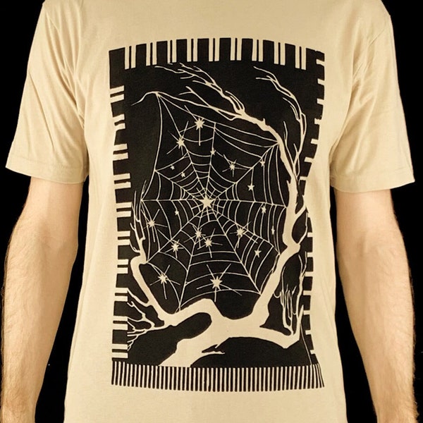 Blanding 'Spiderweb and Stars' Collage Tee BEIGE