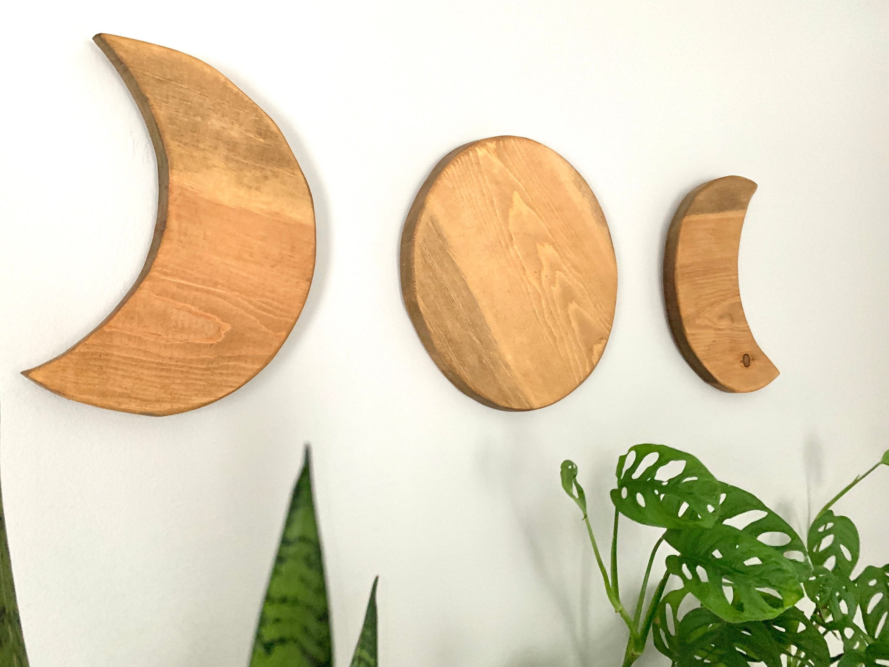 Handcut Rustic Wooden Lunar Moon Phase Wall Art - Etsy