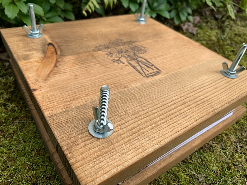 Flower Plant Press Kit Rustic Botanical Solid Wood Press With Etsy