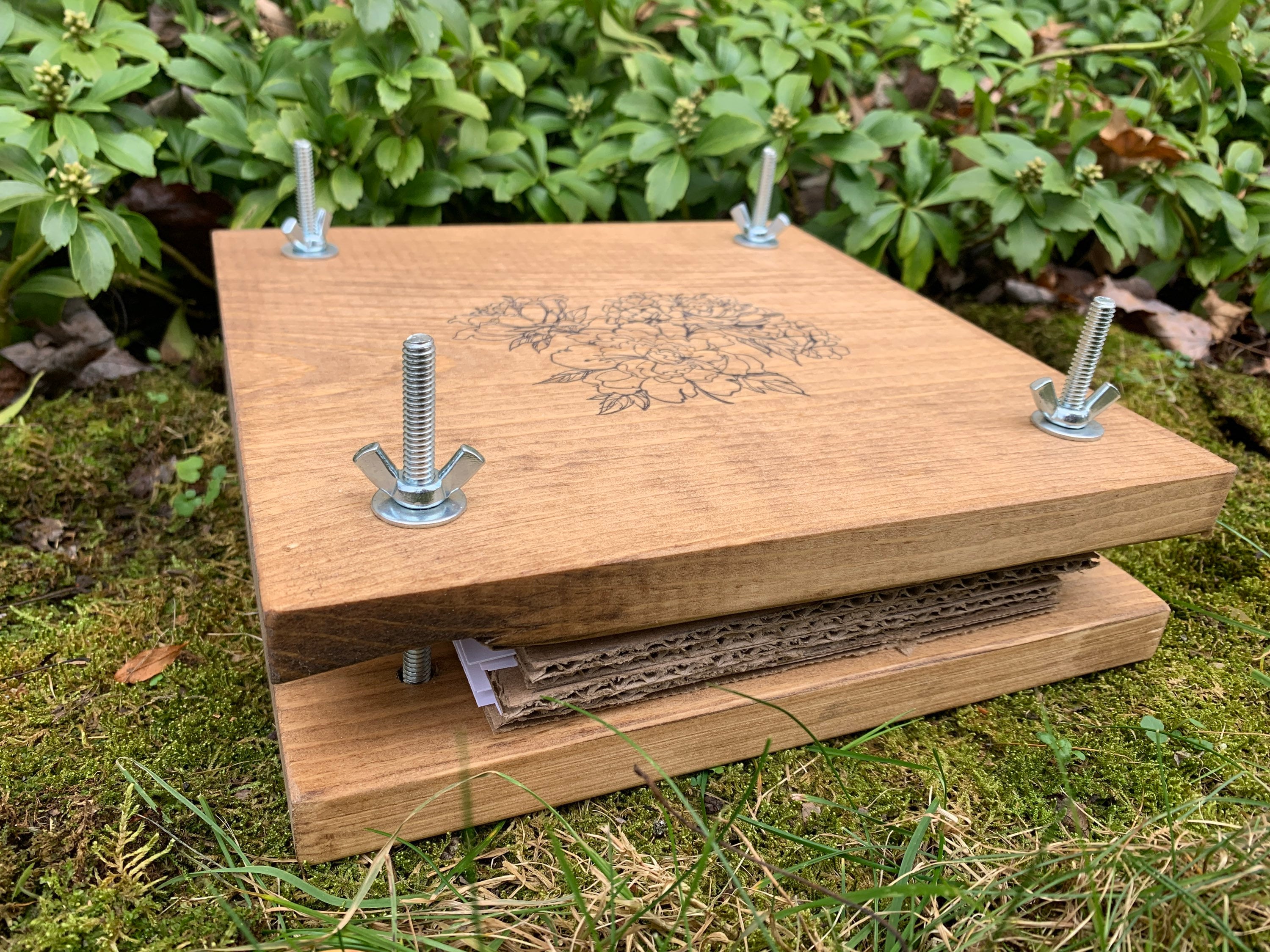Flower Plant Press Kit Rustic Botanical Solid Wood Press With Etsy