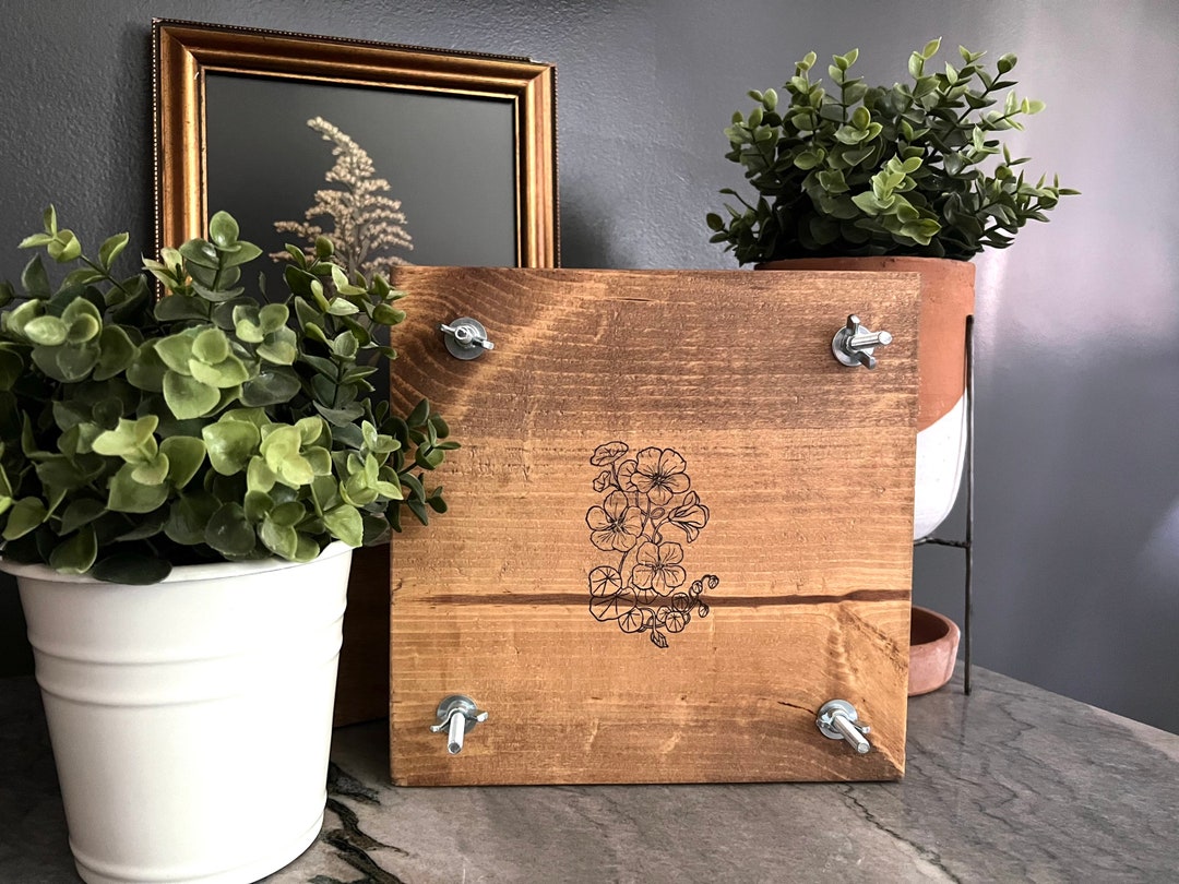Flower Plant Press Kit, Rustic Botanical Solid Wood Press With