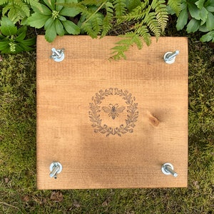 Flower Plant Press Kit, Rustic Botanical Solid Wood Press with Honey Bee Stamp