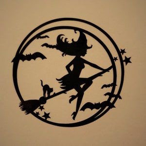 Dainty Witch Across the Moon Vinyl Decal For Laptops, Cups, Water Bottles, Ceramics, Metal, Cars, Etc.