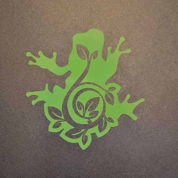 Tree Frog with Leaf Motif Vinyl Decal