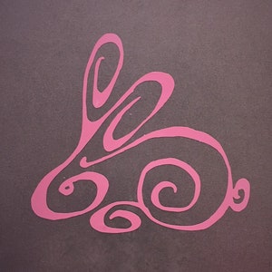 Whimsical Rabbit Vinyl Decal  for Laptops, Cars, Cups, Water Bottles Etc.