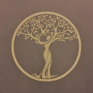 Tree of Life with Female Shape Permanent Adhesive Vinyl Decal