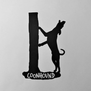 Coonhound on the Hunt Permanent Adhesive Vinyl Decal