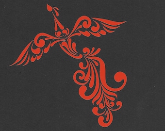 Phoenix with a Flourish Vinyl Decal for Laptops, Water Bottles, Cars, etc.