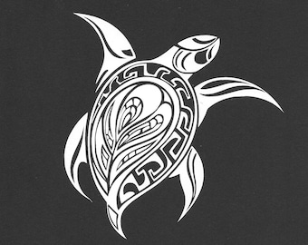 Elaborate Tribal Sea Turtle Vinyl Decal