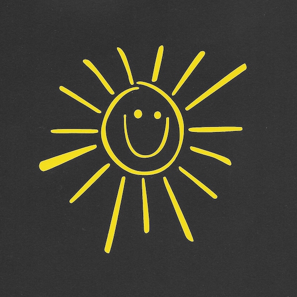 Smiley Sun Indoor/Outdoor Permanent Adhesive Vinyl Decal