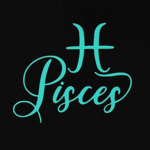 Pisces Astrological Sign Vinyl Decal For Laptops, Cars, Cups, Water Bottles, Ceramics, Metal, Etc.