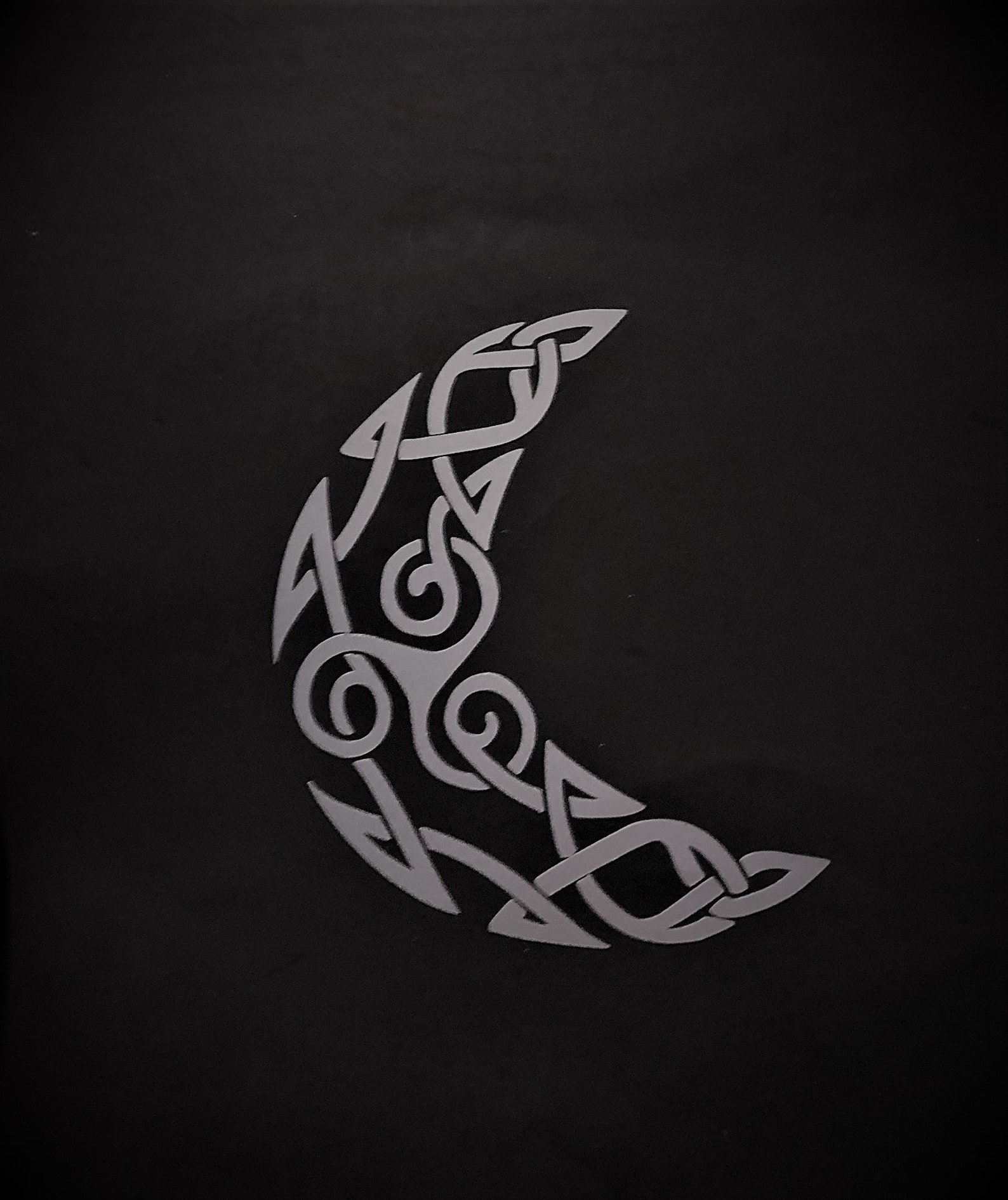 Celtic Crescent Moon W/triskelion courtesy of Etsy
