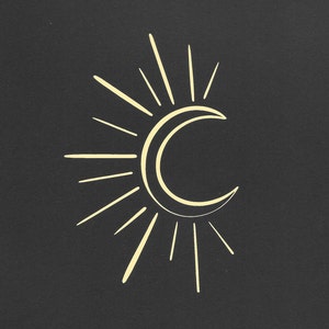 Shining Crescent Moon Indoor/Outdoor Permanent Adhesive Vinyl Aufkleber