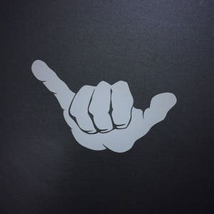 Shaka (&quot;Hang Loose&quot;) Hand Vinyl Decal for Laptops, Cars, Cups, Water Bottles Etc.