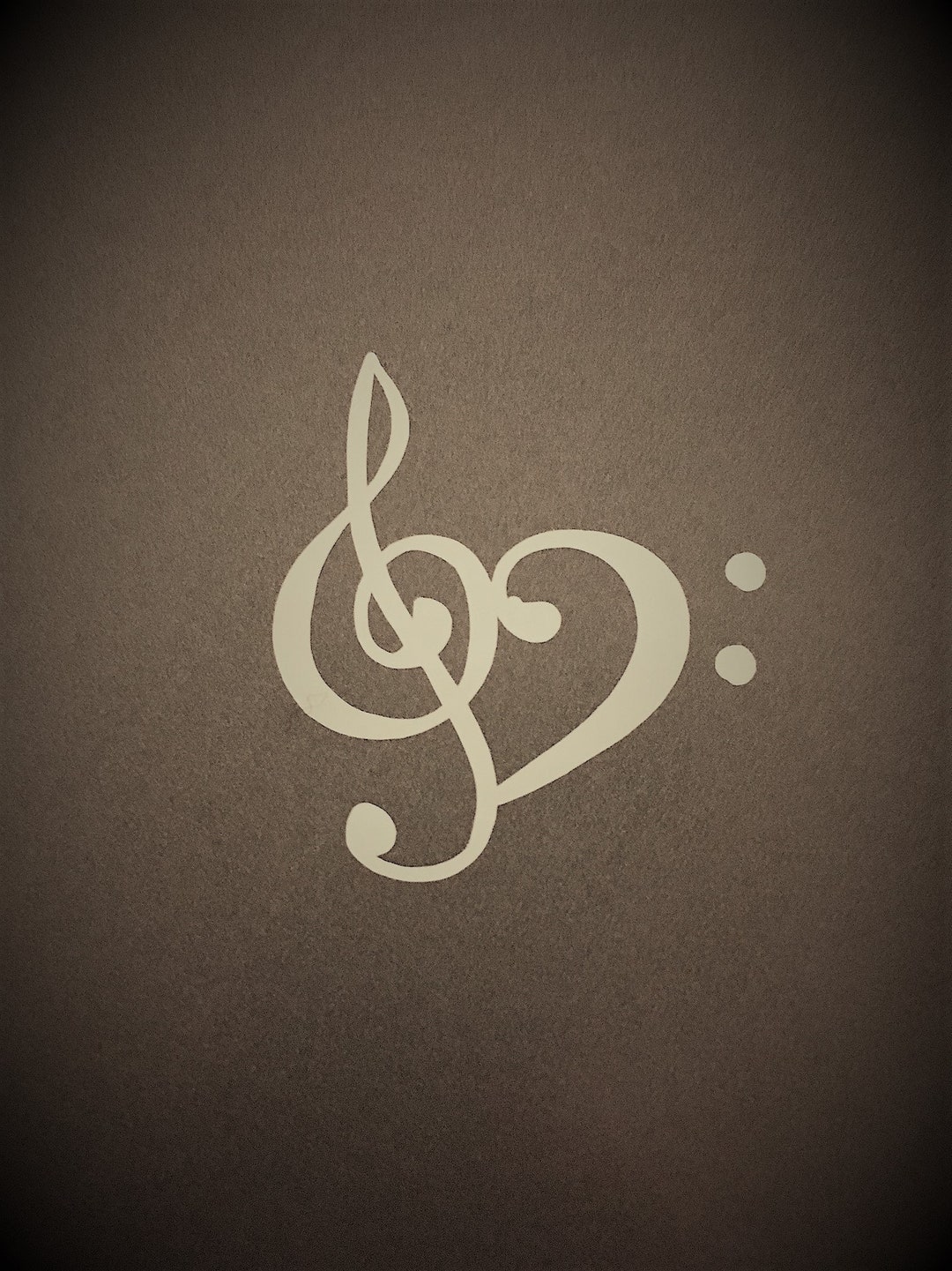 Treble Clef Bass Clef Music Lovers' Heart Vinyl Decal for Laptops, Cars ...