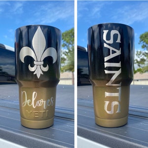 New Orleans Saints Powdercoated Yeti Tumbler, Free Personilization!