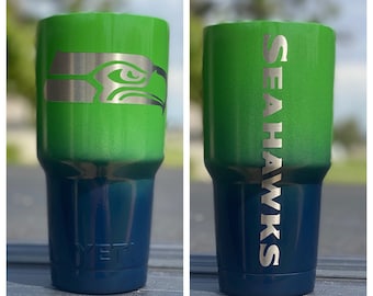 Seattle Seahawks Powdercoated Yeti Tumbler, Free Personilization!