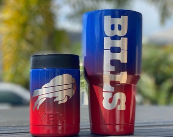 Buffalo Bills Powdercoated Yeti Tumbler, Free Personilization 