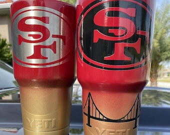 San Francisco 49ers Powdercoated Yeti Tumbler, Free Personilization 