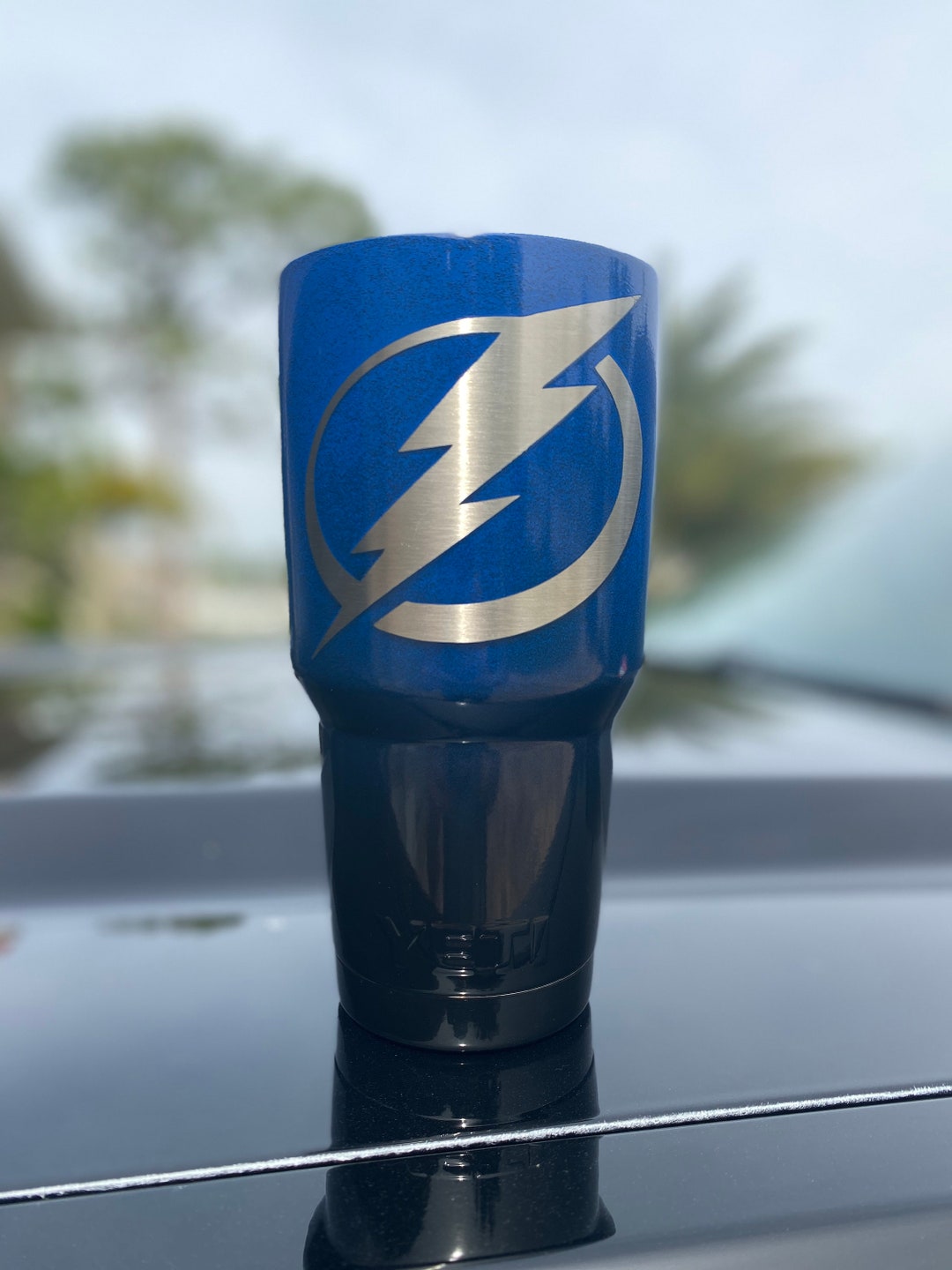Tampa Bay Lightning Team Powdercoated Yeti Tumbler Free Etsy