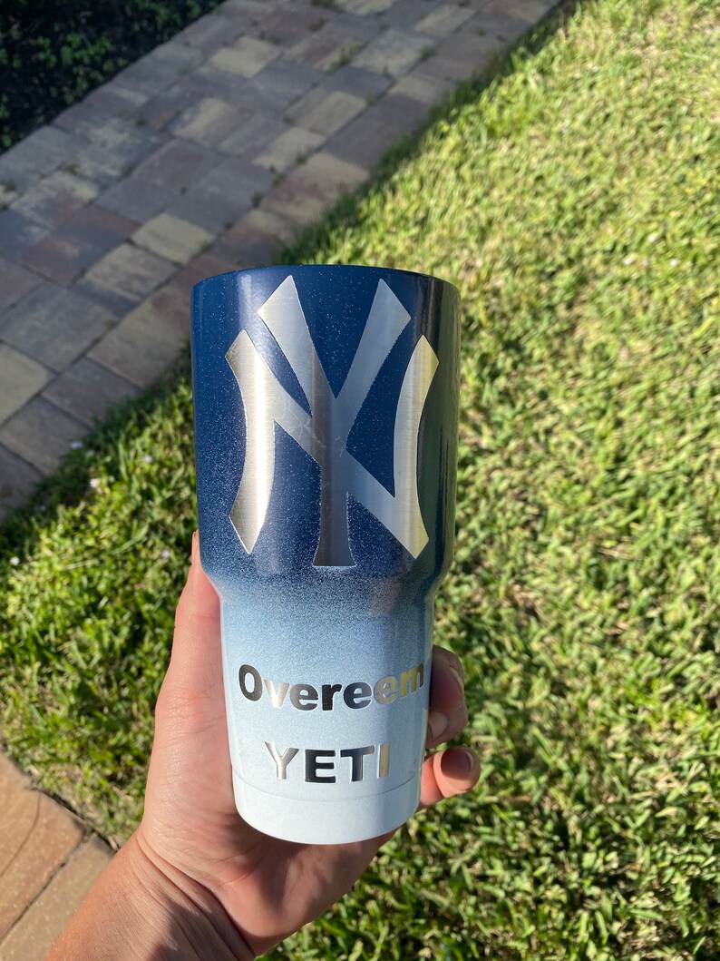 New York Yankees Powdercoated Yeti Tumbler Free Etsy