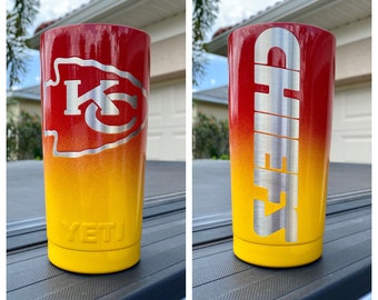 Kansas City Chiefs Powdercoated Yeti Tumbler, Free Personilization!