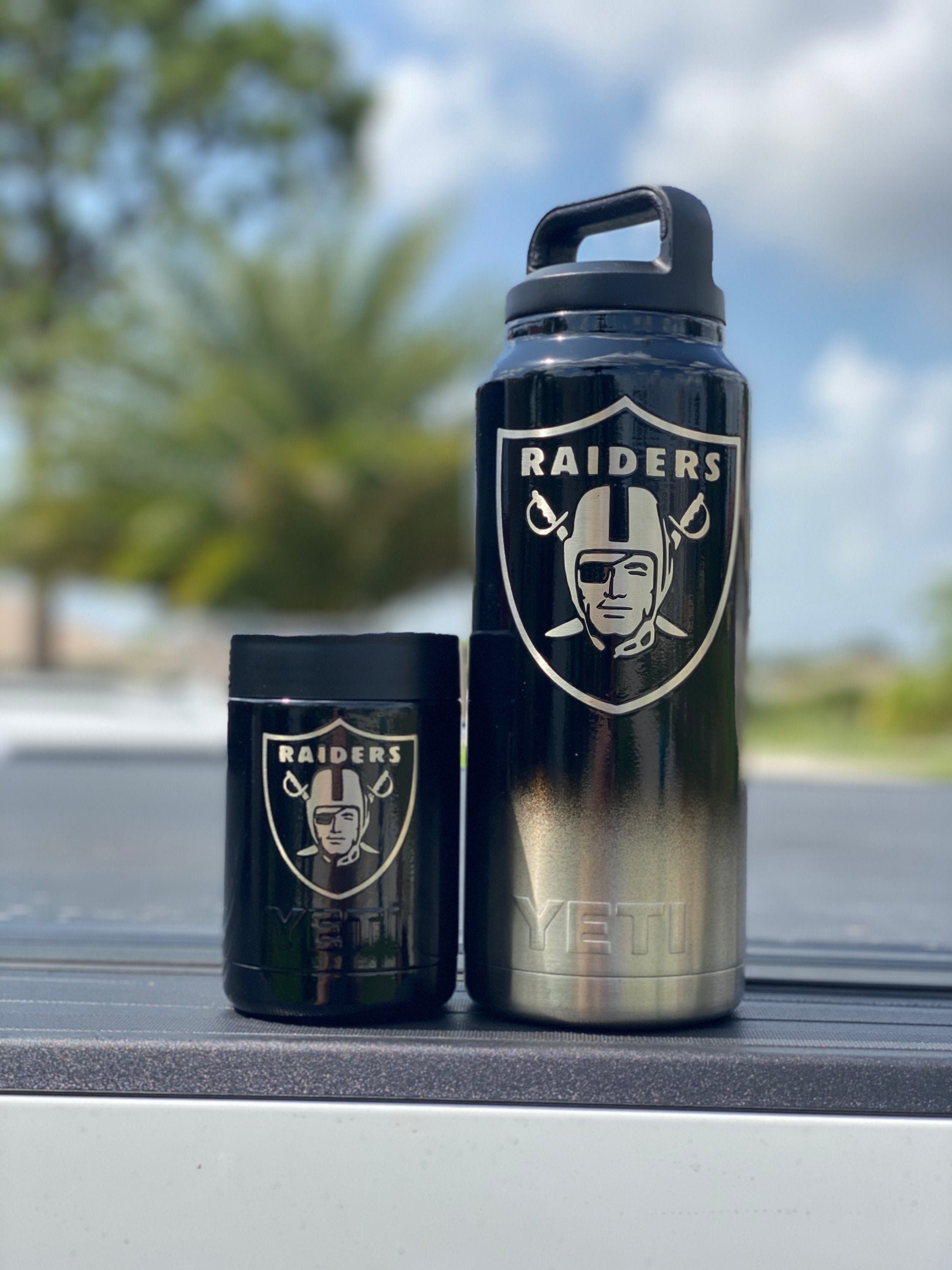 Las Vegas Raiders Powdercoated Yeti Tumbler Free 