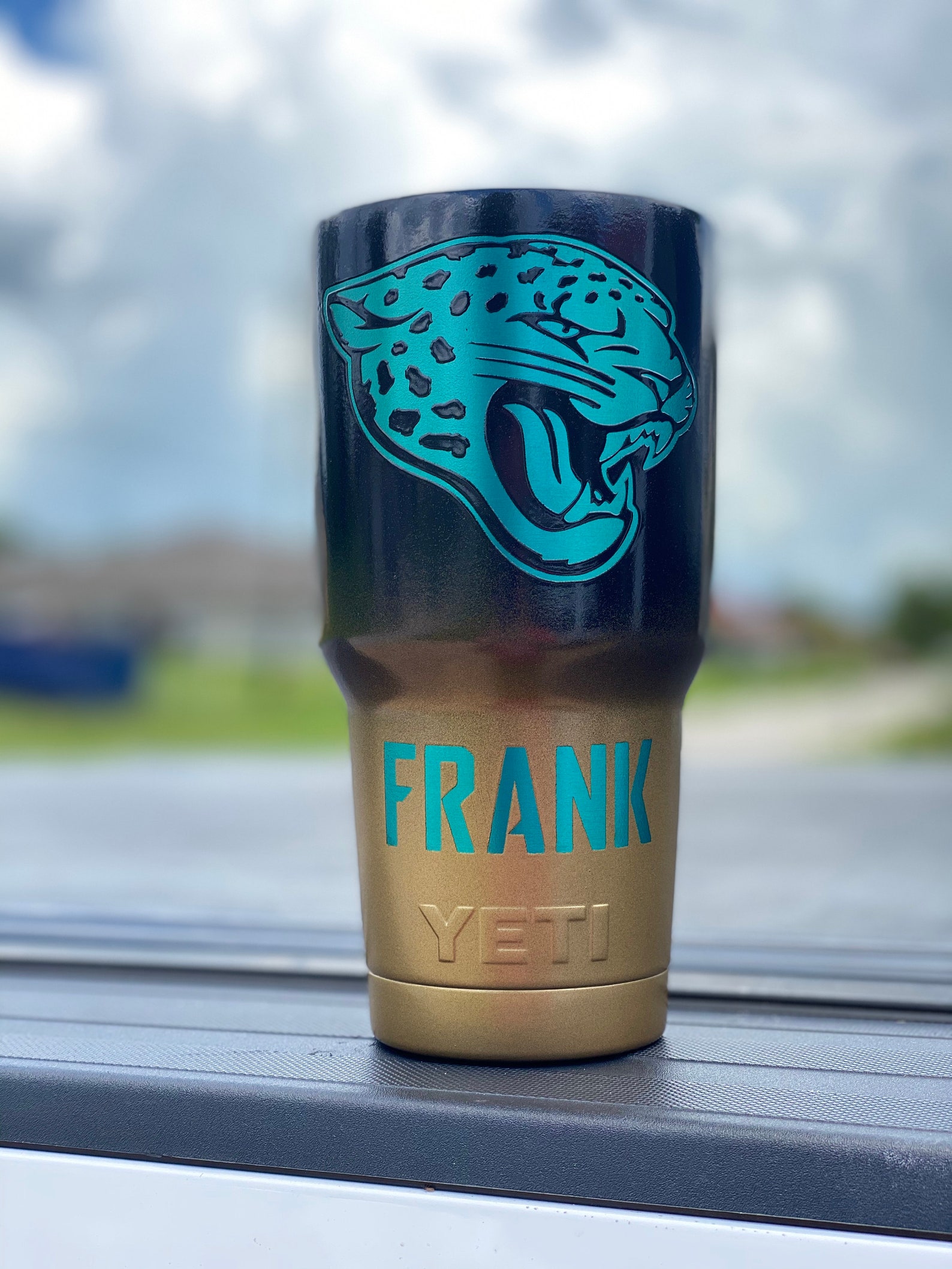 Jacksonville Jaguars Powdercoated Yeti Tumbler Free Etsy