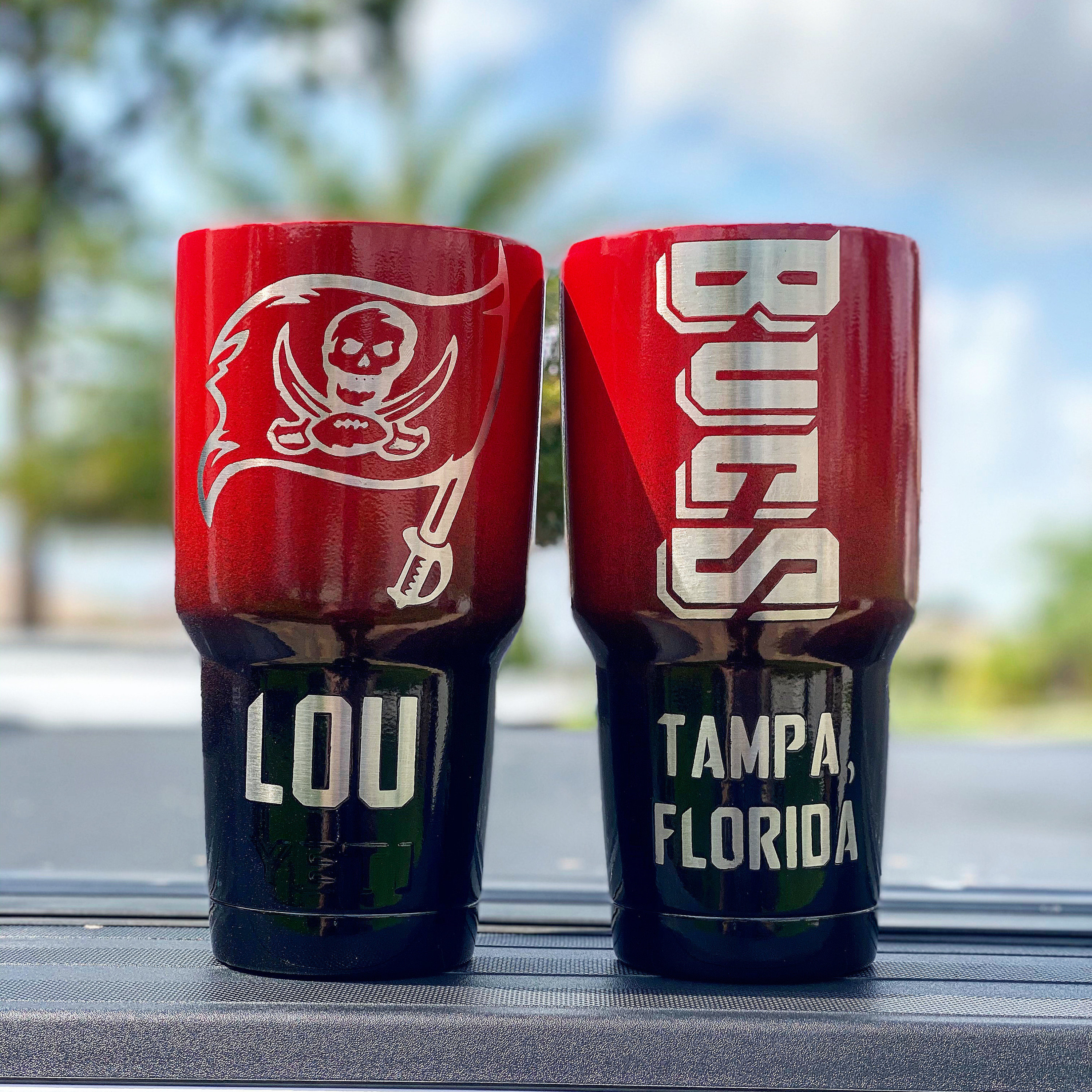 Tampa Bay Buccaneers Powdercoated Yeti Tumbler - Etsy España