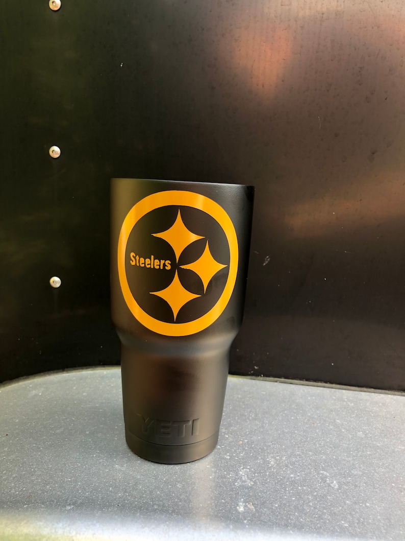 Pittsburgh Steelers Powdercoated Yeti Tumbler Free Etsy