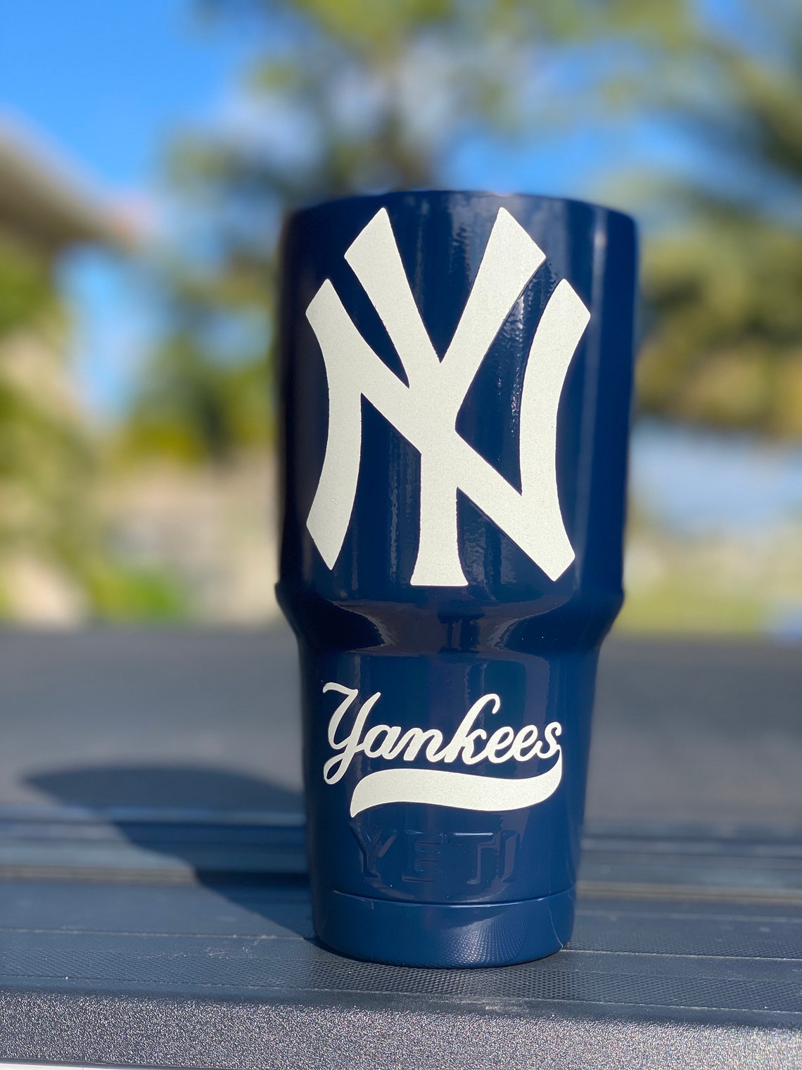 New York Yankees Powdercoated Yeti Tumbler Free Etsy