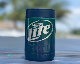 Miller Light Beer Style Powdercoated Yeti Colster, Any Logo/design!!