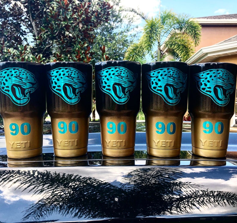 Jacksonville Jaguars Powdercoated Yeti Tumbler Free Etsy