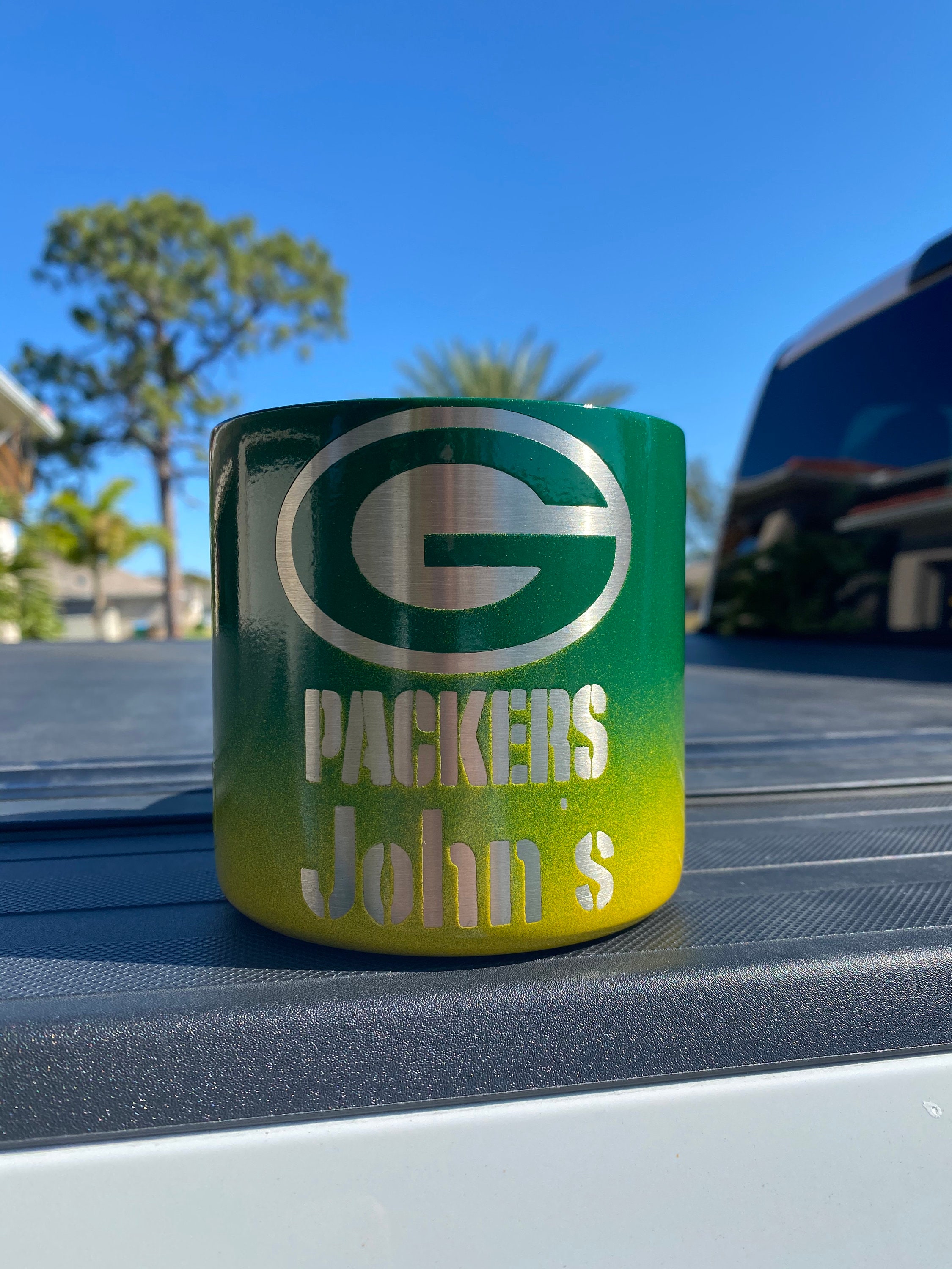 Green Bay Packers YETI Laser Engraved Colster, 20 or 30 oz. Black Tumbler