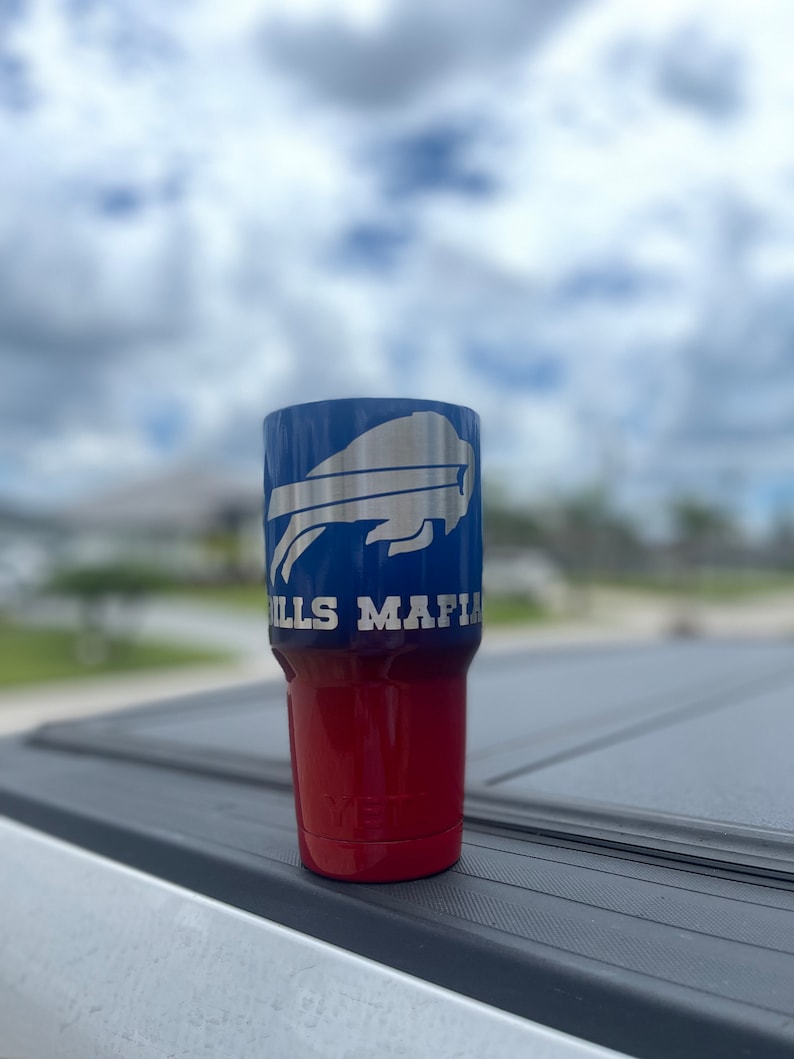 Buffalo Bills Powdercoated Yeti Tumbler, Free Personilization! image 6