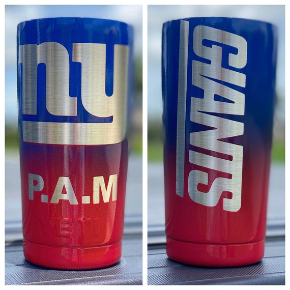 New York Giants Powdercoated Yeti Tumbler, Free Personilization 