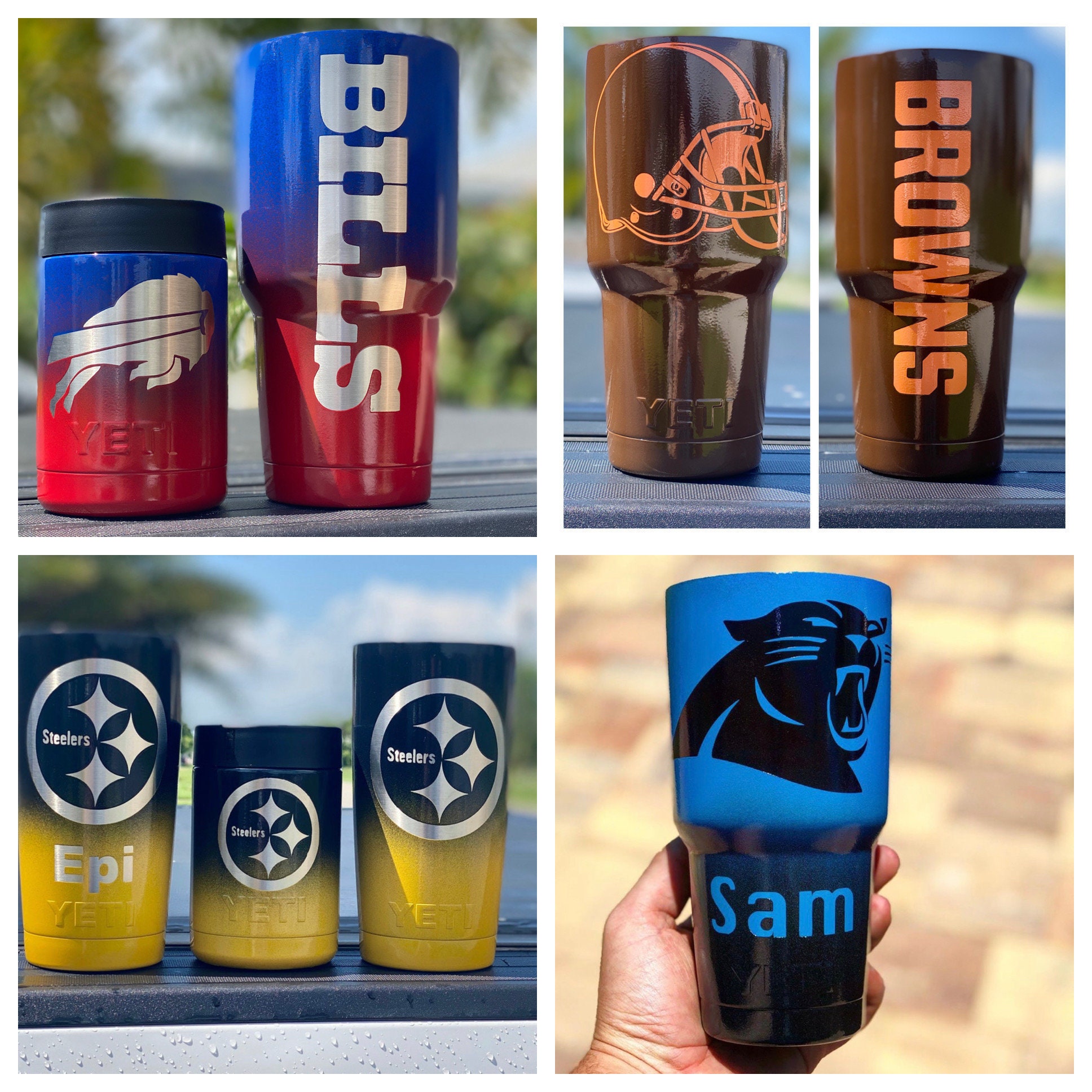 Football Team Powdercoated Yeti Tumbler, Free Personilization 