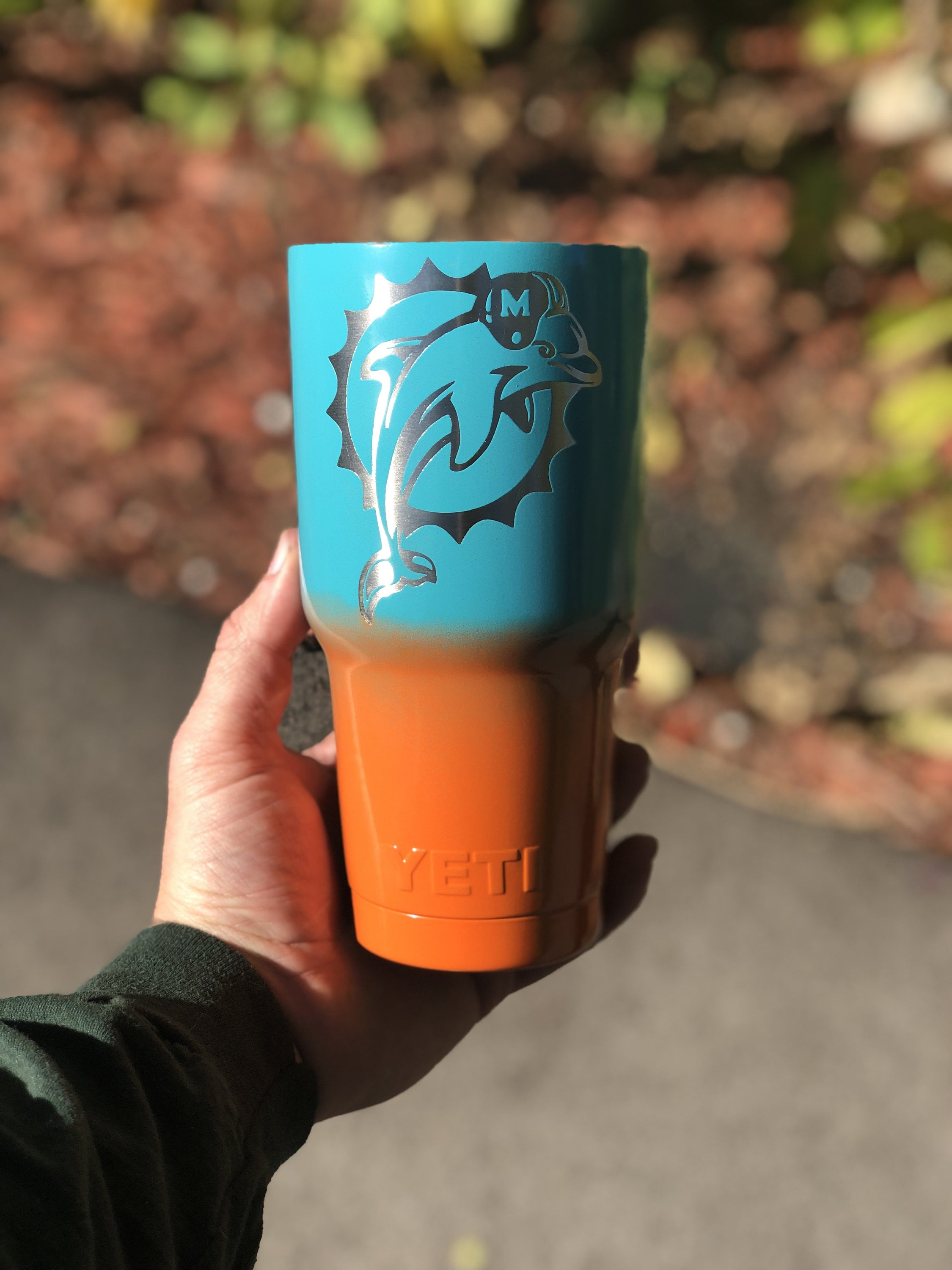 Miami Dolphins Powdercoated Yeti Tumbler, Free Personilization! - Etsy