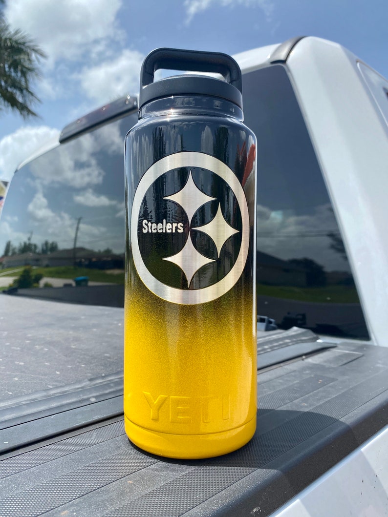 Pittsburgh Steelers Powdercoated Yeti Tumbler Free Etsy