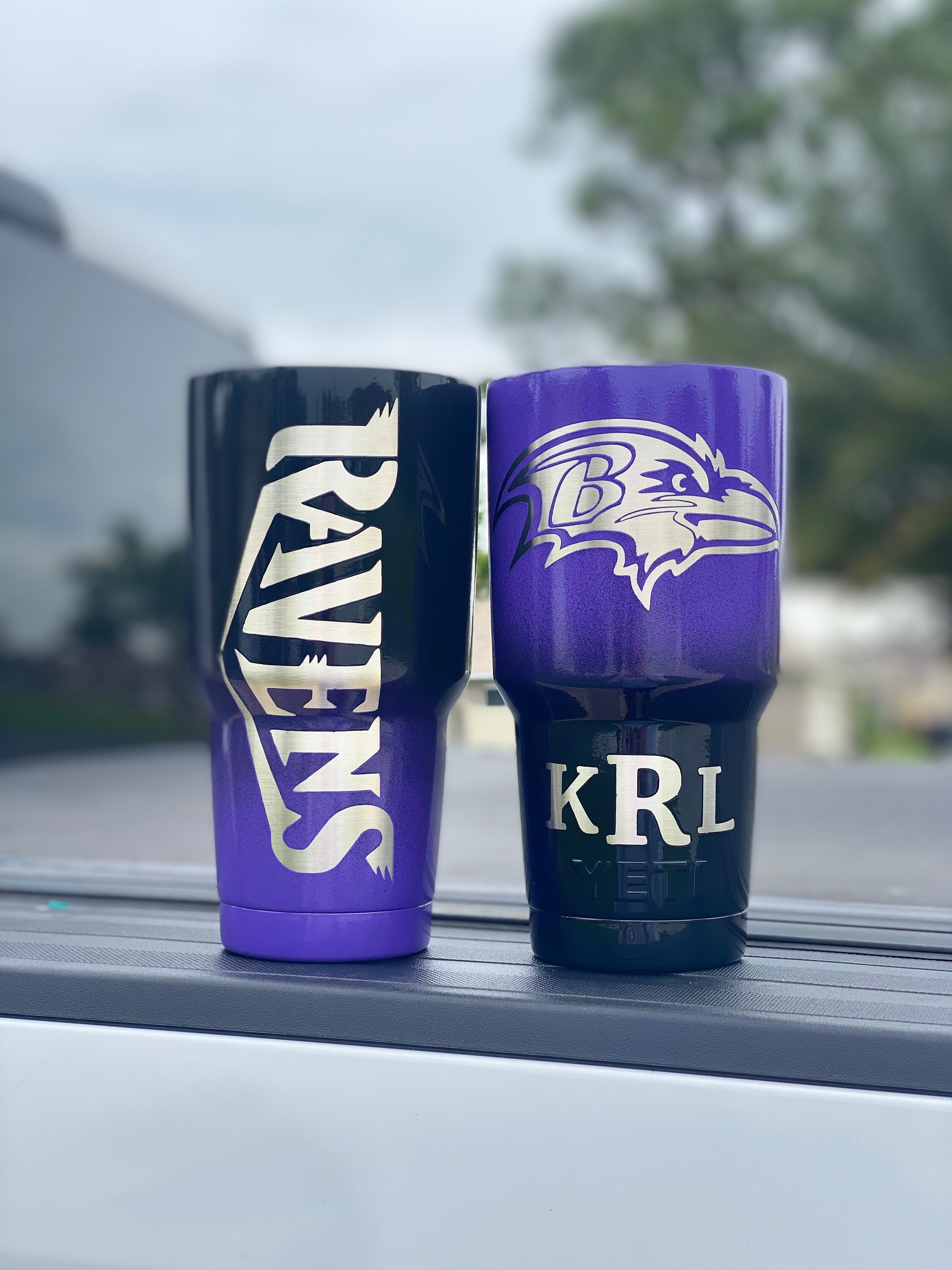 Baltimore Ravens グッズ Baltimore Ravens Powdercoated Yeti Tumbler, Free Personilization