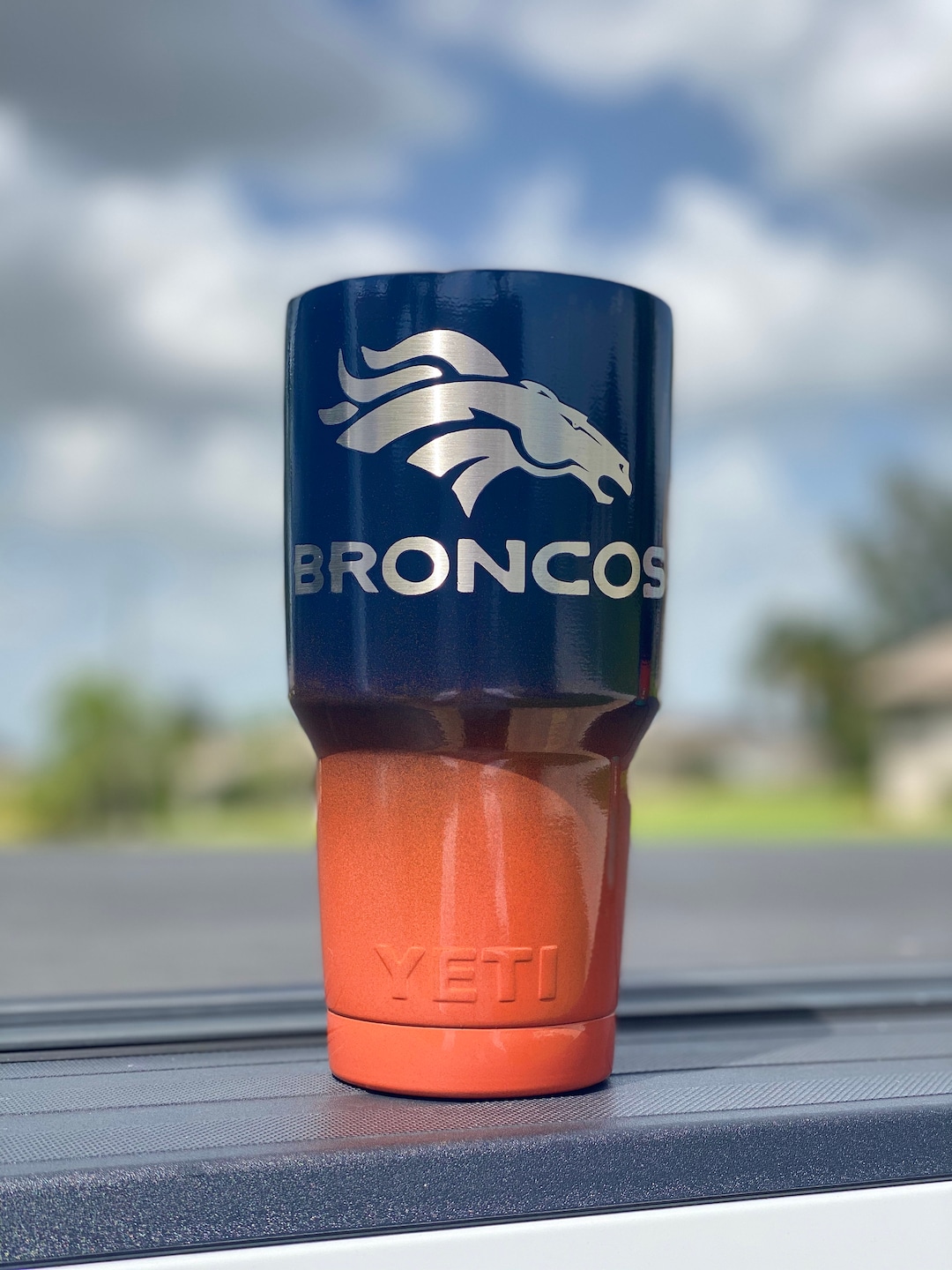 Denver Broncos Powdercoated Yeti Tumbler, Free Personilization!
